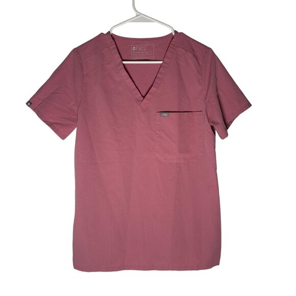 Figs Tops - Figs Catarina One-Pocket Scrub Top Women's Size Medium in Pink - EUC